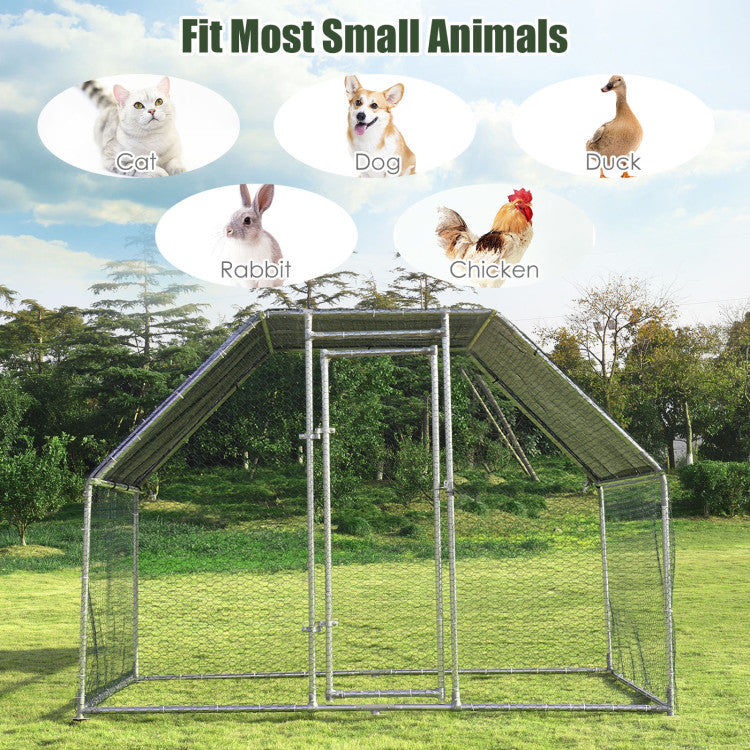 New Outdoor 9.5 x 6.5 Feet Large Walk In Chicken Run Cage