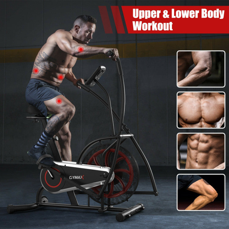 Fitness Upright Air Bike with Unlimited Resistance