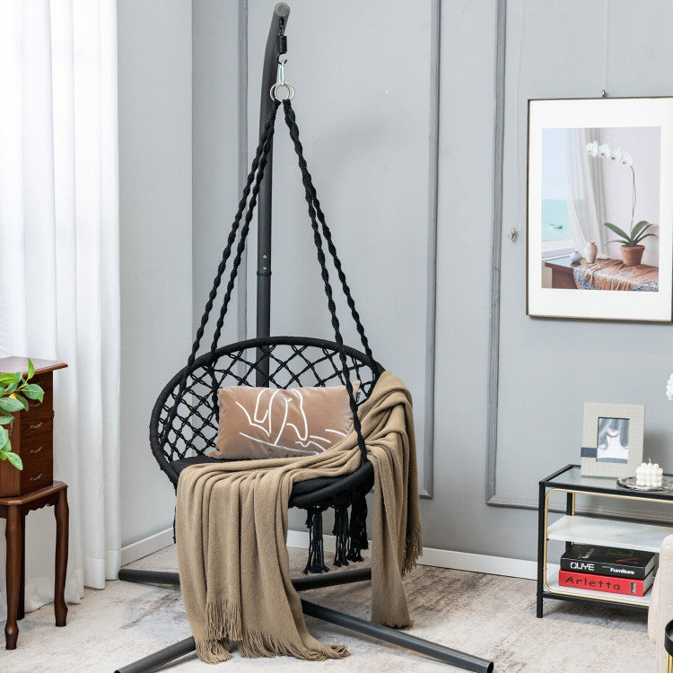 Outdoor Cushioned Hammock Swing Chair with Hanging Kit