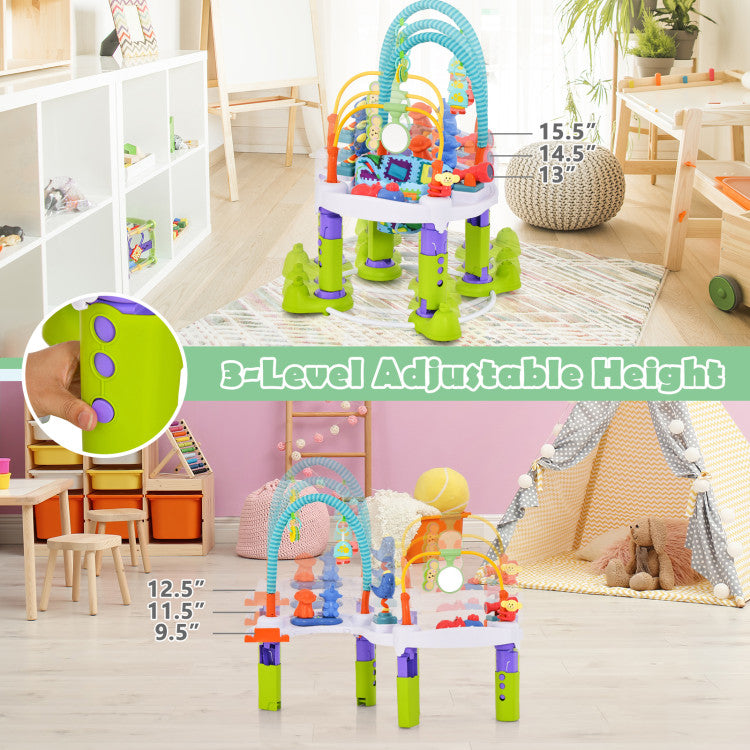 4-in-1 Baby Bouncer Activity Center with 3 Adjustable Heights