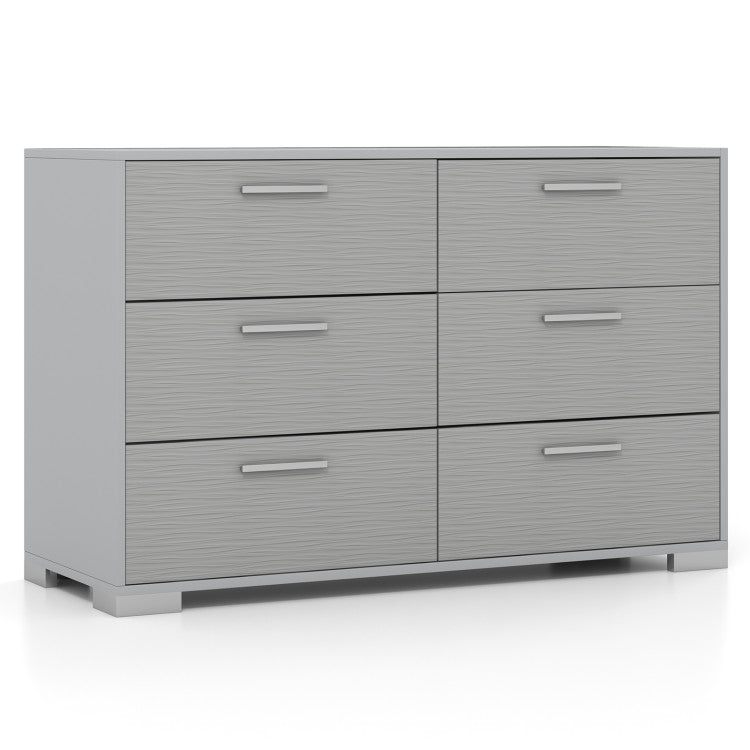 Home 6 Drawer Storage Cabinet with Metal Legs Handles with Anti-Toppling Devices