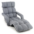Home 6-Position Adjustable Floor Chair with Adjustable Armrests and Footrest