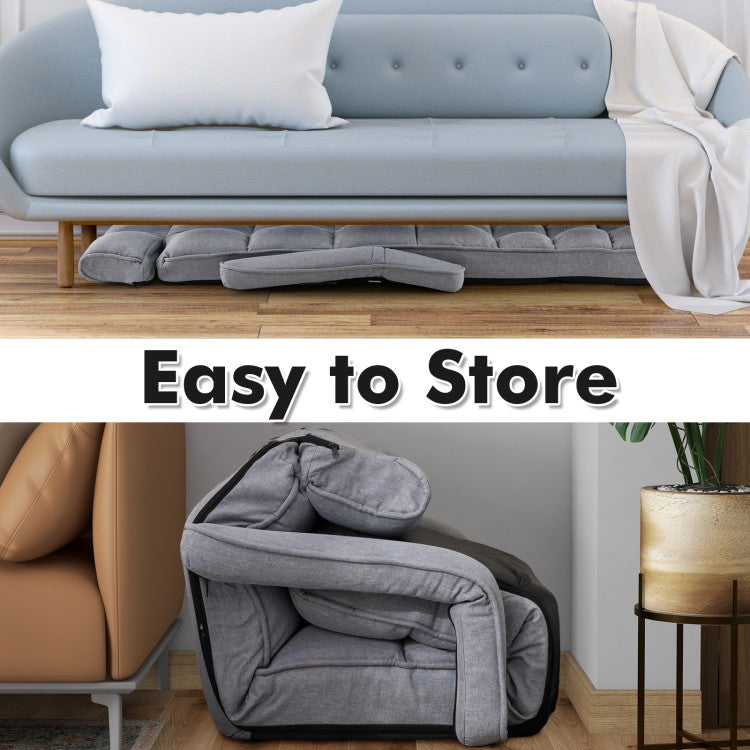 Home 6-Position Adjustable Floor Chair with Adjustable Armrests and Footrest