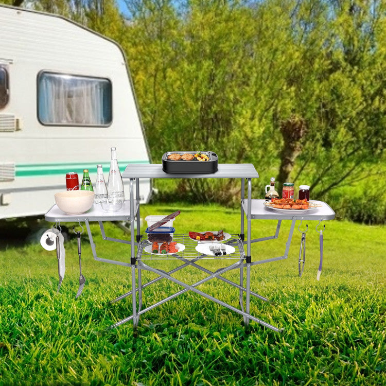 New Outdoor Foldable Outdoor BBQ Table Grilling Stand