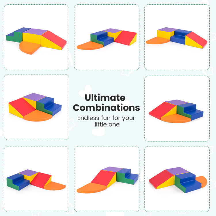 4-Piece Climb and Crawl Foam Block Play Set for Infant Baby