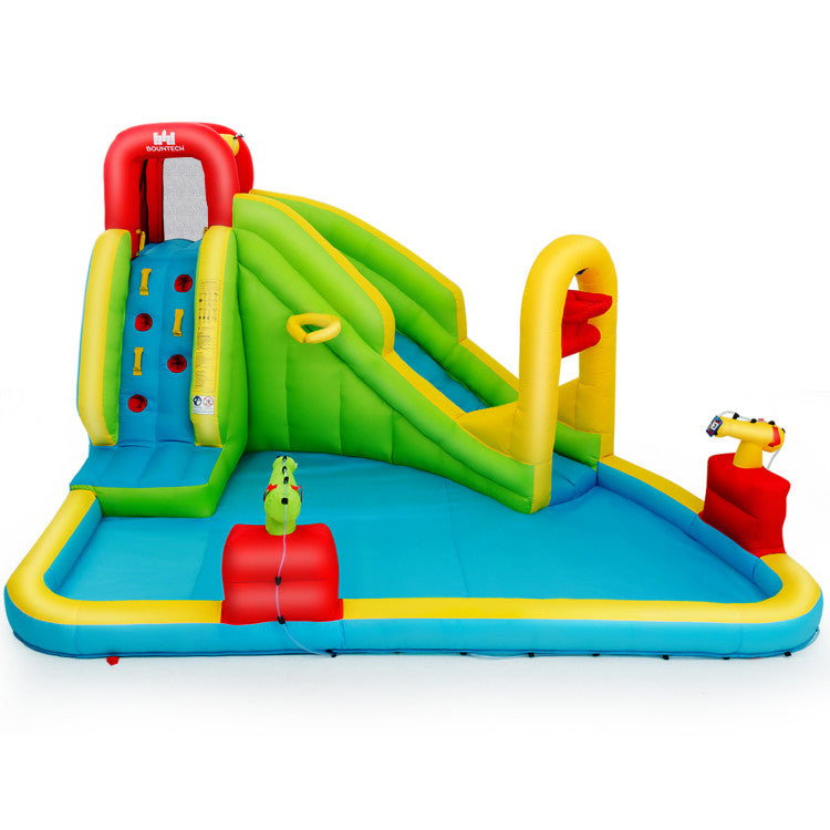 Outdoor Kids Inflatable Splash Jump Slide Water Bounce without Blower