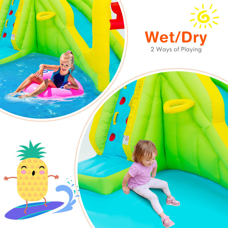 Outdoor Kids Inflatable Splash Jump Slide Water Bounce without Blower