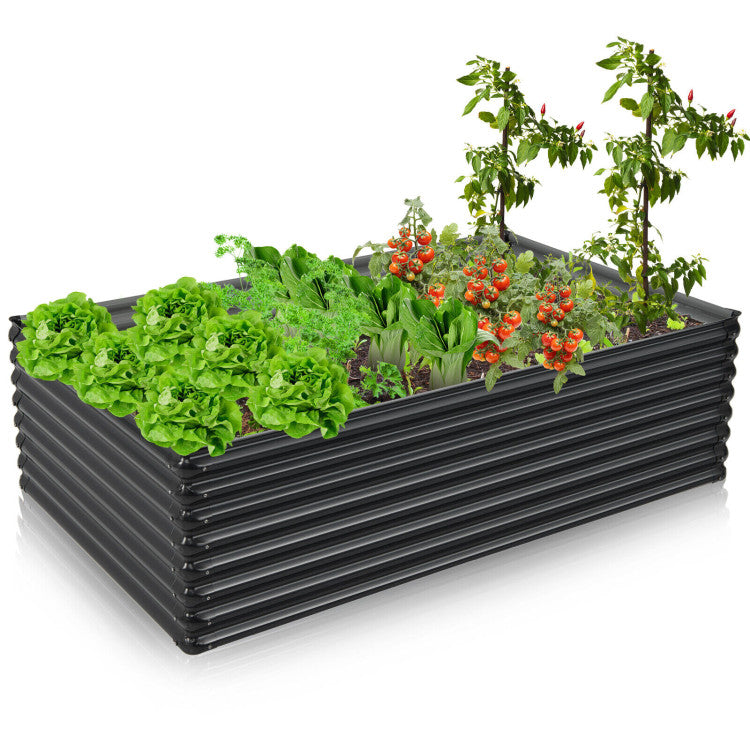 Outdoor 71 Inch Galvanized Metal Raised Garden Bed for Garden Backyard