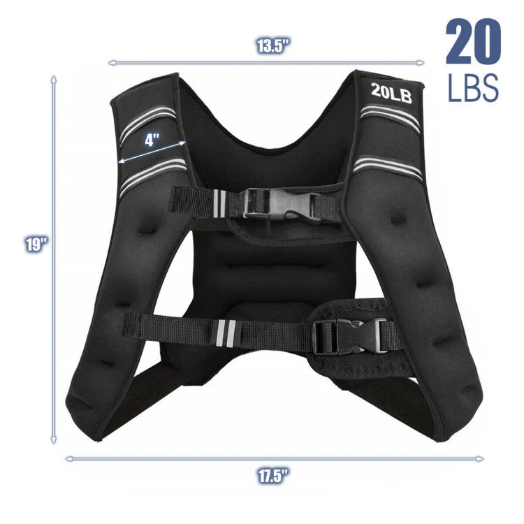 Fitness Training Weight Vest Workout Equipment with Adjustable Buckles and Mesh Bag