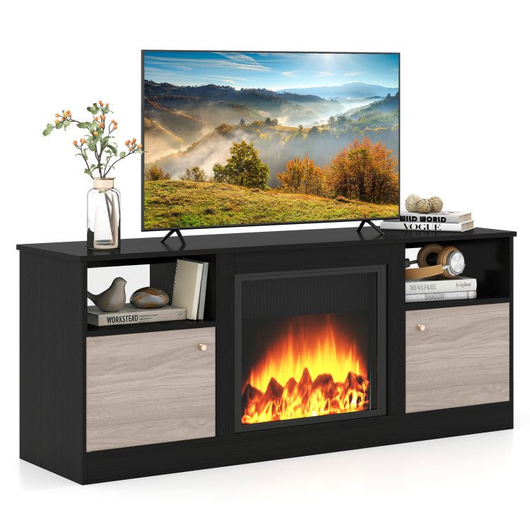 New TV Entertainment Center with Adjustable Shelf & Open Compartment for 65” TVs