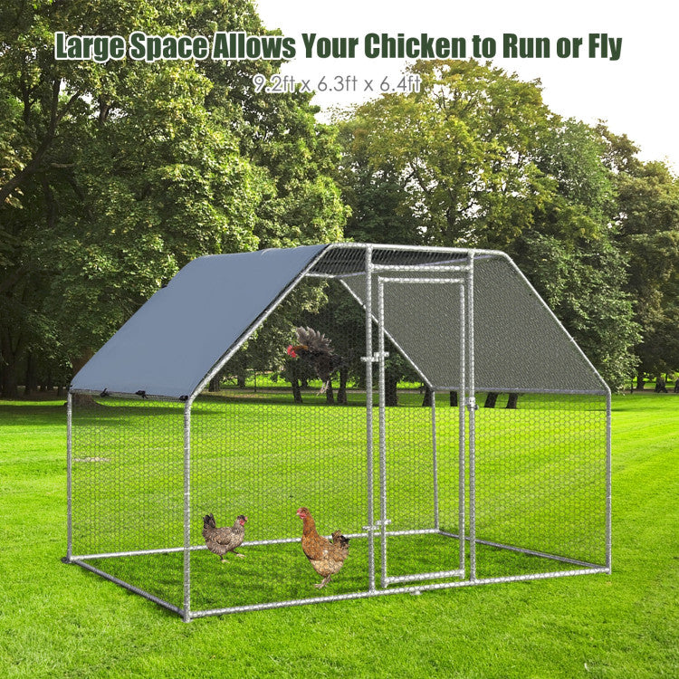 New Outdoor 9.5 x 6.5 Feet Large Walk In Chicken Run Cage