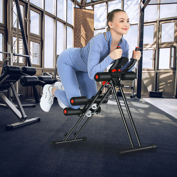 Fitness Foldable Adjustable Core Abdominal Trainer with 3 Adjustable Resistance and LCD Display