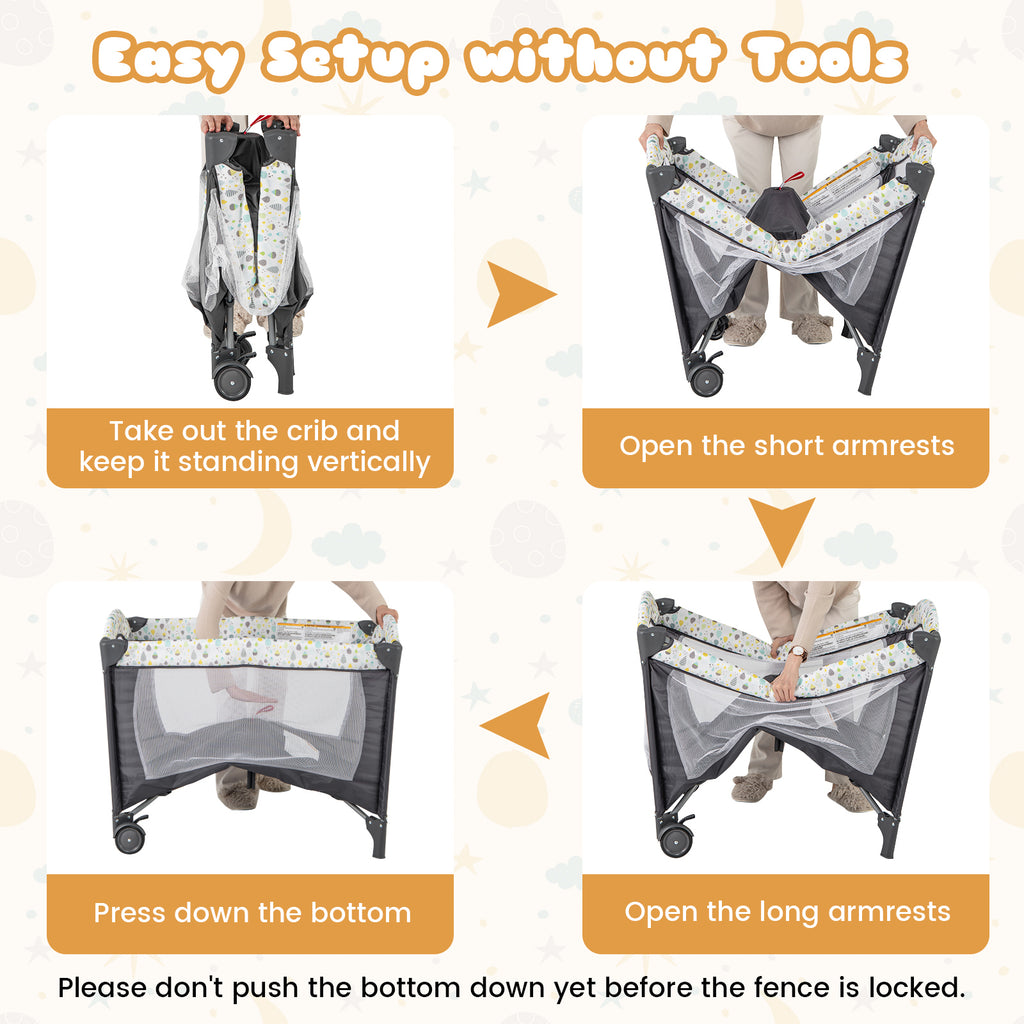 Multi-Functional Baby Playpen with Removable Changing Table