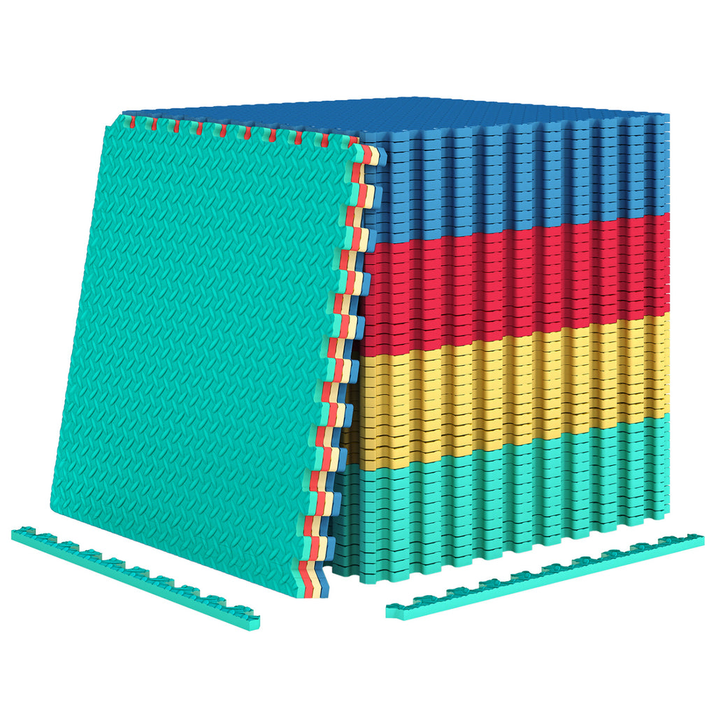 12 Pieces Flooring Mats Interlocking EVA Foam Exercise Mats with Anti-slip Surface