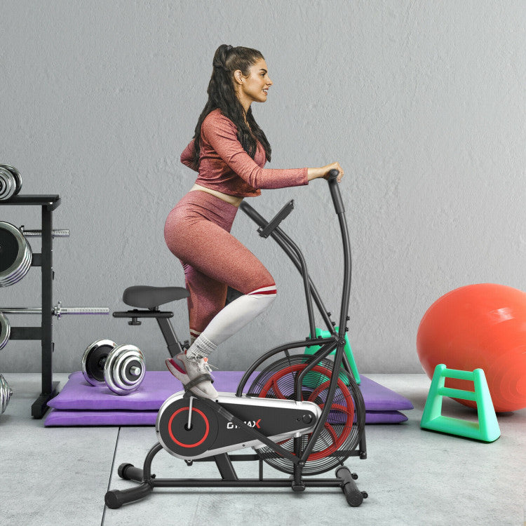 Fitness Upright Air Bike with Unlimited Resistance