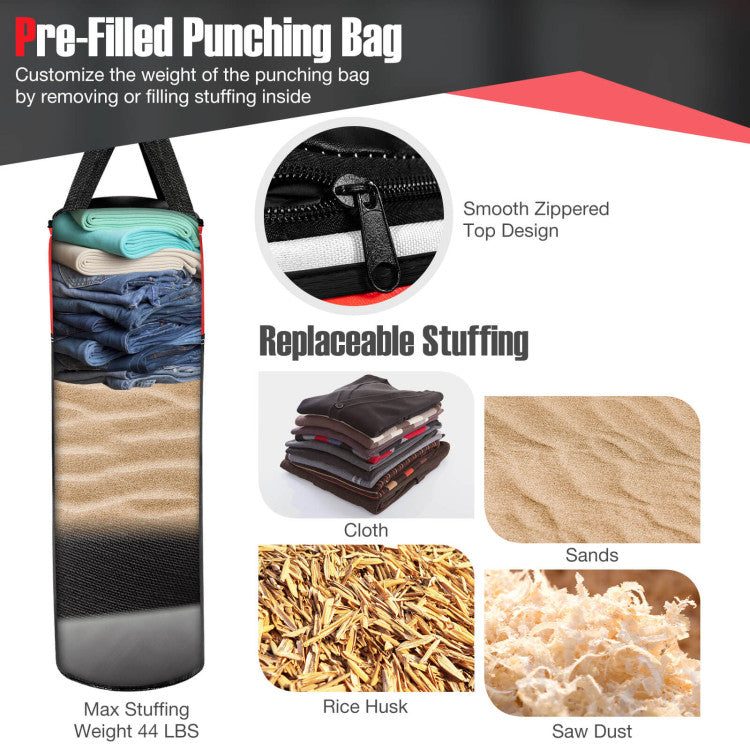 Fitness Kids 11 Pounds Kids Hanging Punching Bag Set with Punching Gloves