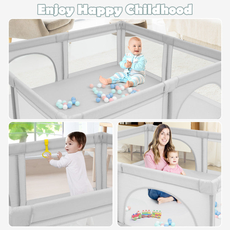 Large Infant Baby Playpen Safety Play Center Yard with 50 Ocean Balls