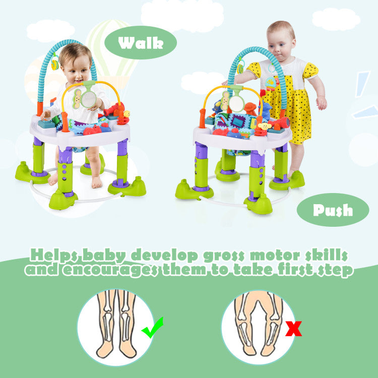 4-in-1 Baby Bouncer Activity Center with 3 Adjustable Heights