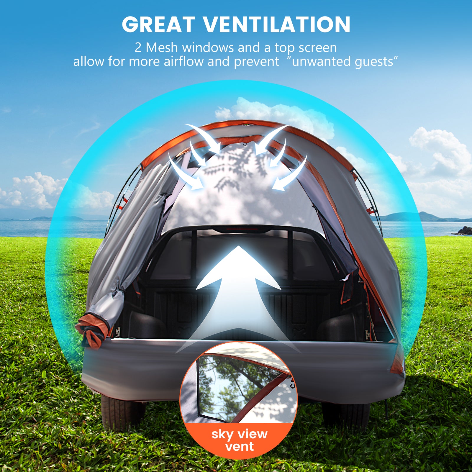 New Outdoor 2 Person Portable Pickup Tent with Carry Bag