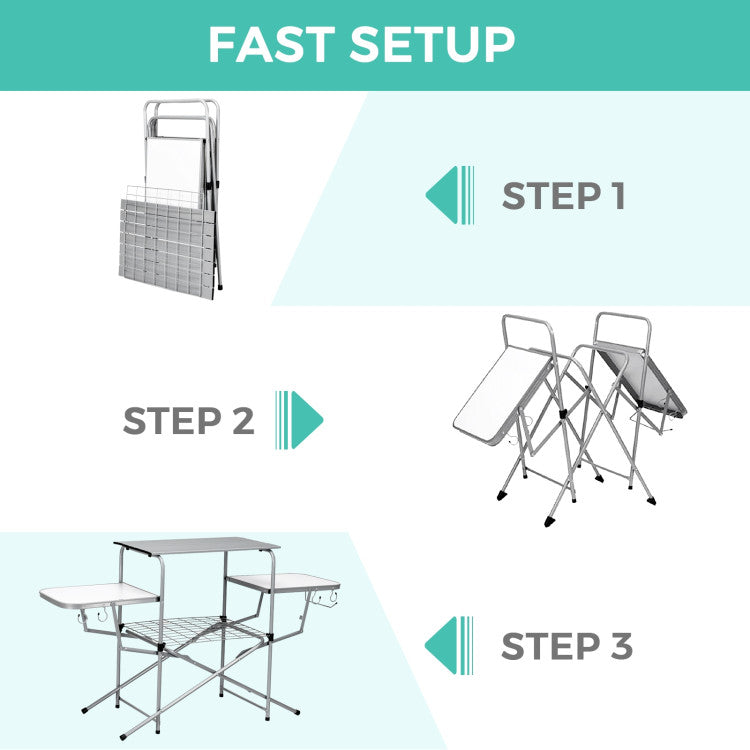 New Outdoor Foldable Outdoor BBQ Table Grilling Stand