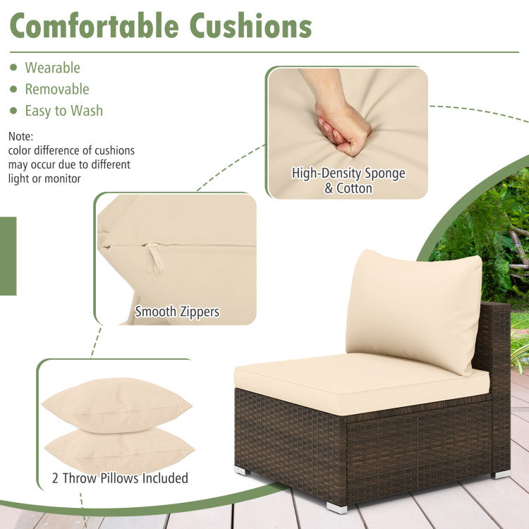 New Outdoor Oasis Ultimate Combo: All-Weather 7 Pcs Rattan Seating Set with 10x13 FT Hardtop Gazebo Shelter