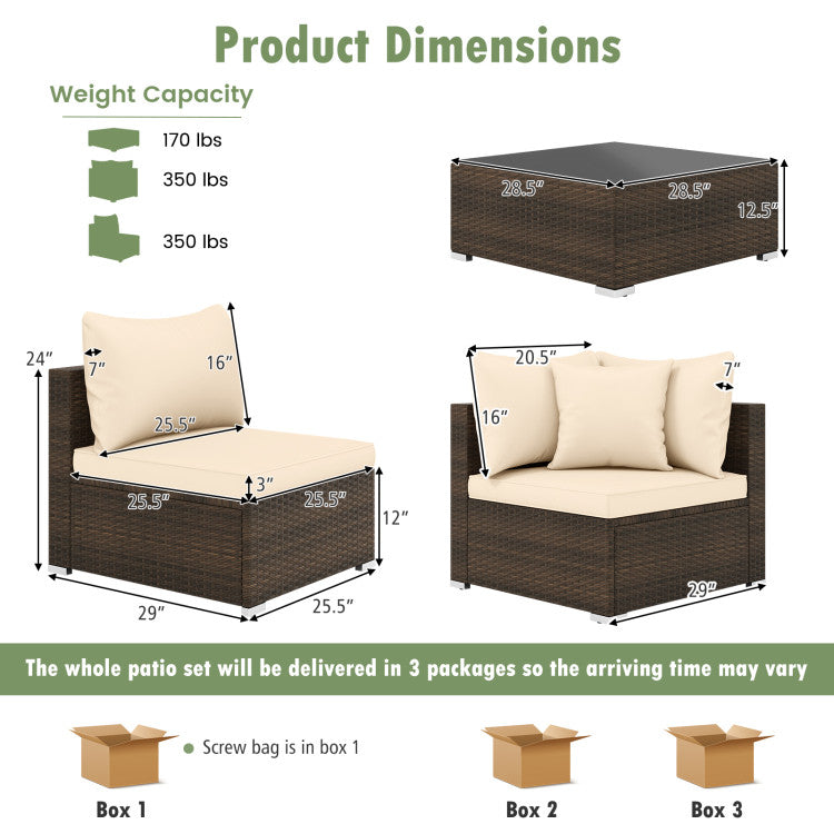 New Outdoor Oasis Ultimate Combo: All-Weather 7 Pcs Rattan Seating Set with 10x13 FT Hardtop Gazebo Shelter