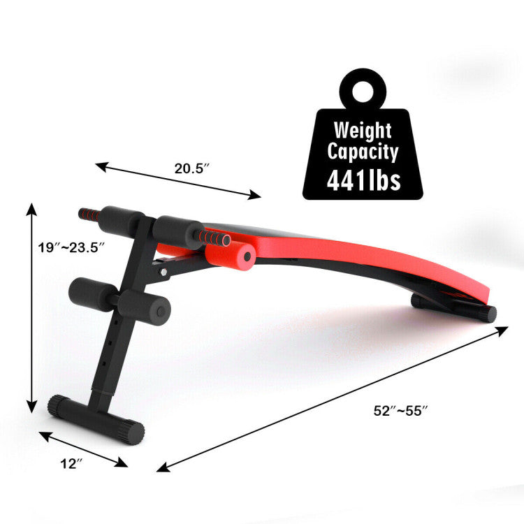 Fitness Folding Weight Bench Adjustable Sit-up Board Workout Slant Bench