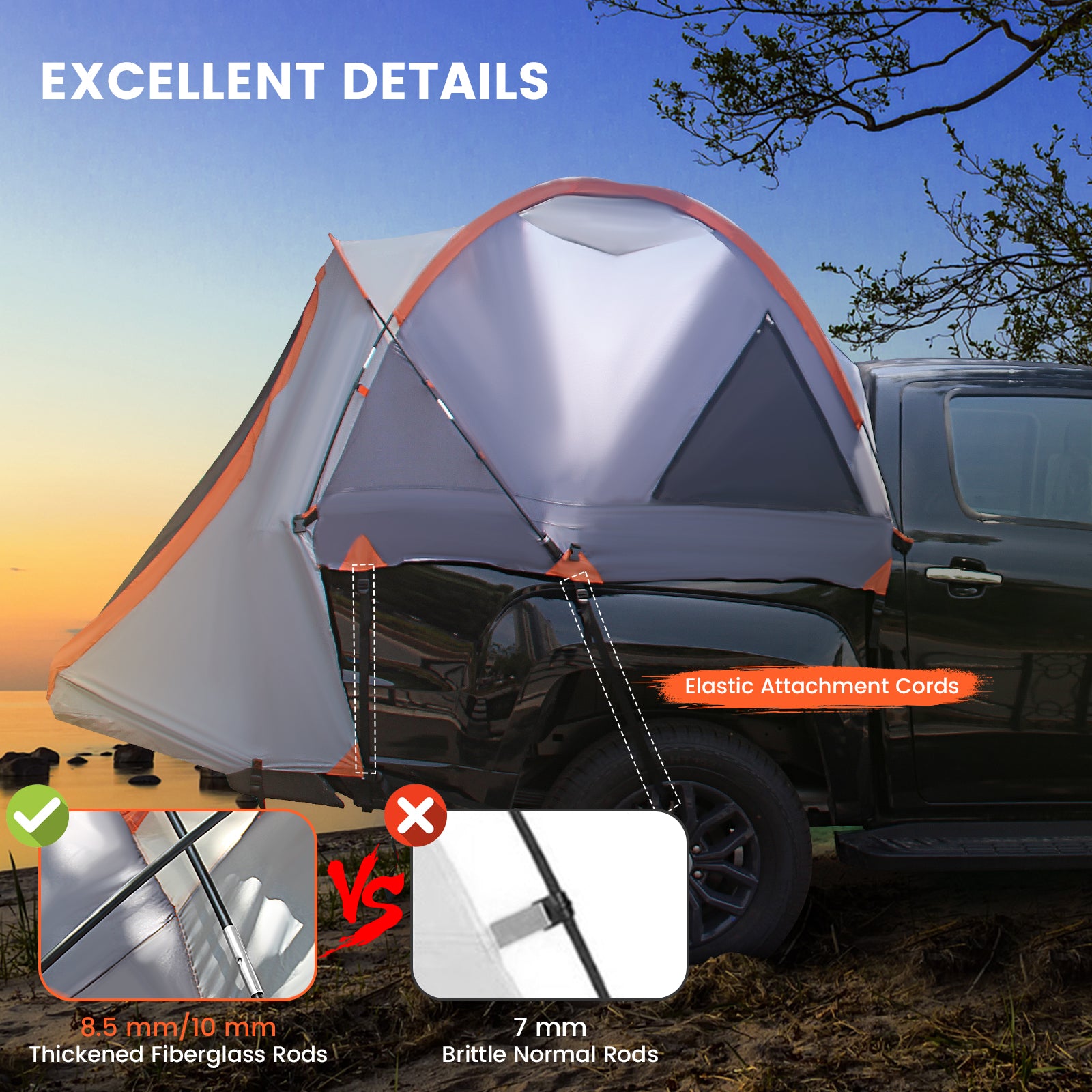 New Outdoor 2 Person Portable Pickup Tent with Carry Bag