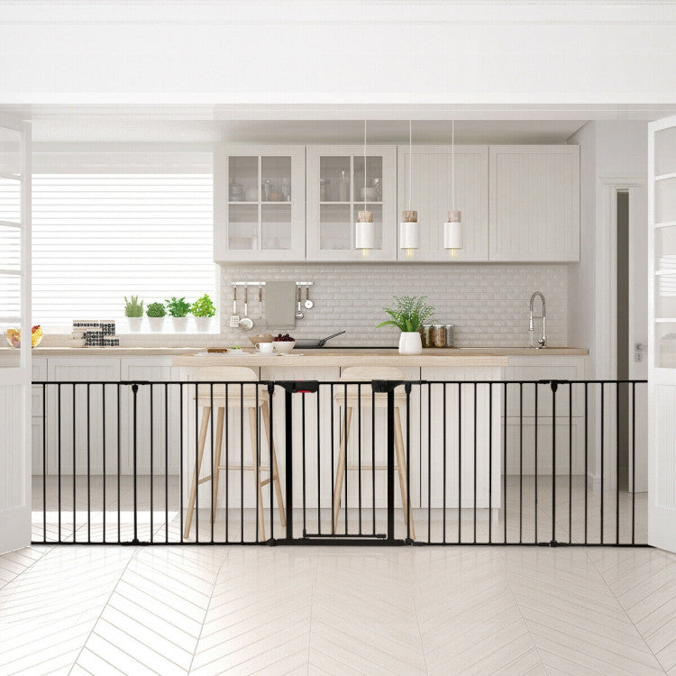 Pet 115 Inch Length 5 Panel Adjustable Wide Fireplace Fence