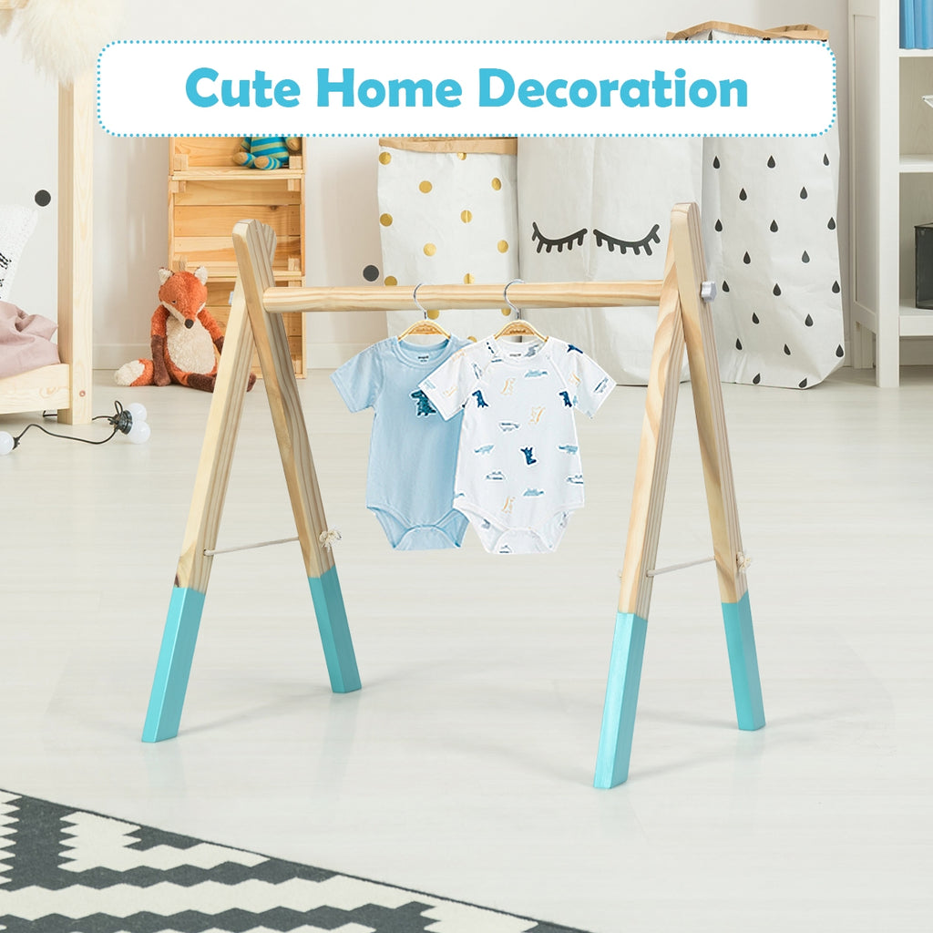 Wooden Baby Play Center with 3 Hanging Toys