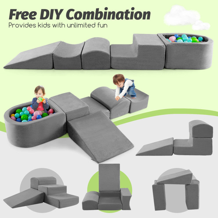 5-Piece Climb and Crawl Playset with Ball Pit for Kids