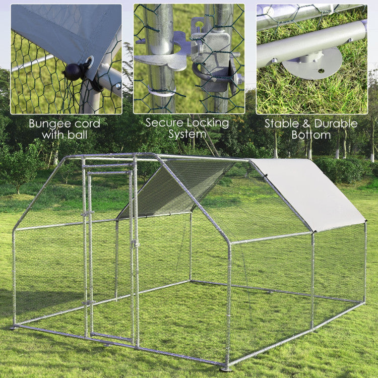 New Outdoor 9.5 x 12.5 Feet Large Walk In Chicken Coop Run House