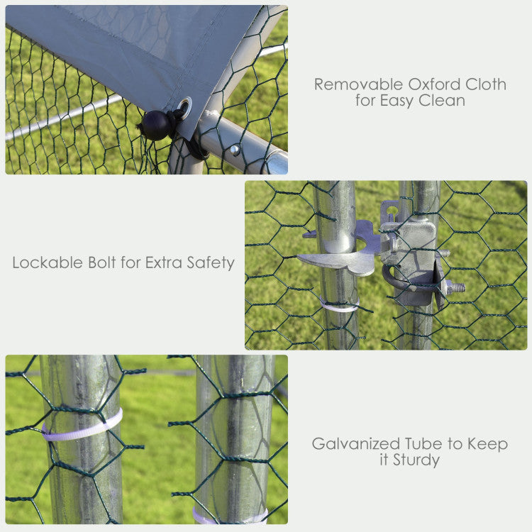 New Outdoor 9.5 x 6.5 Feet Large Walk In Chicken Run Cage
