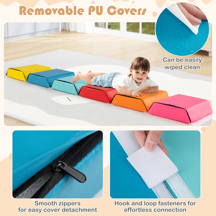 Hexagon Kids Ball Pit Foam Climbing Exercise Mat with Detachable PU Covers