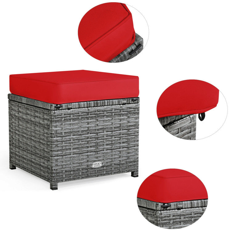 7 Pieces Outdoor Wicker Sectional Sofa Set with Dining Table