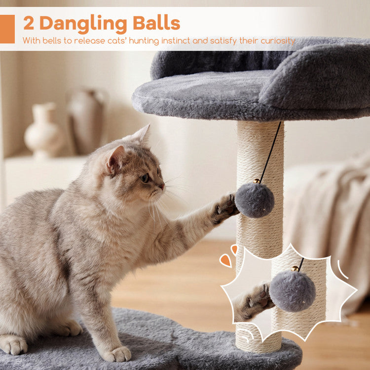 New 43" Cat Tree for Indoor Cats with Comfy Plush Perches and Sisal Scratching Posts