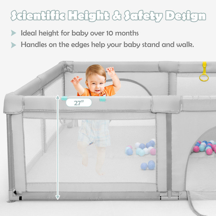 Large Infant Baby Playpen Safety Play Center Yard with 50 Ocean Balls