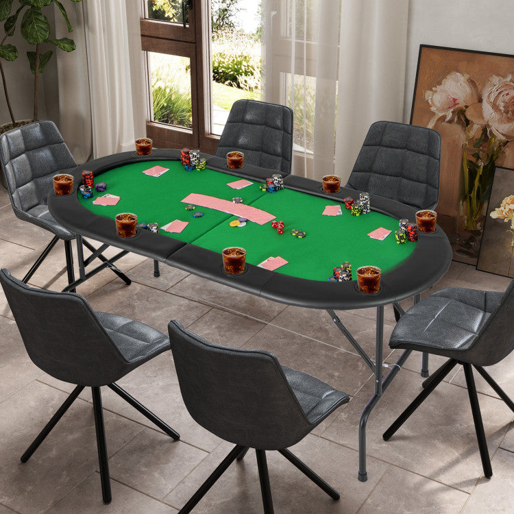 Game Room 8 Players Texas Holdem Foldable Poker Table