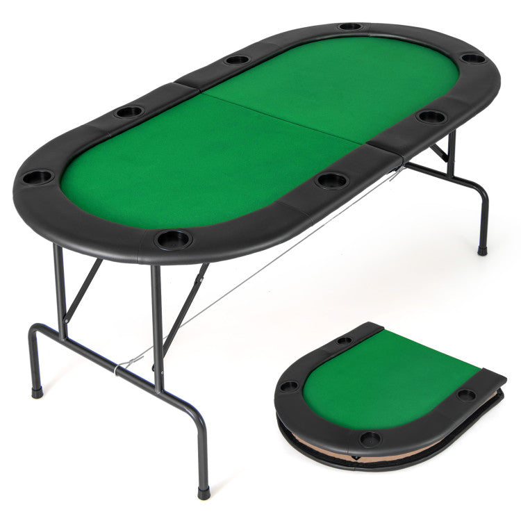 Game Room 8 Players Texas Holdem Foldable Poker Table