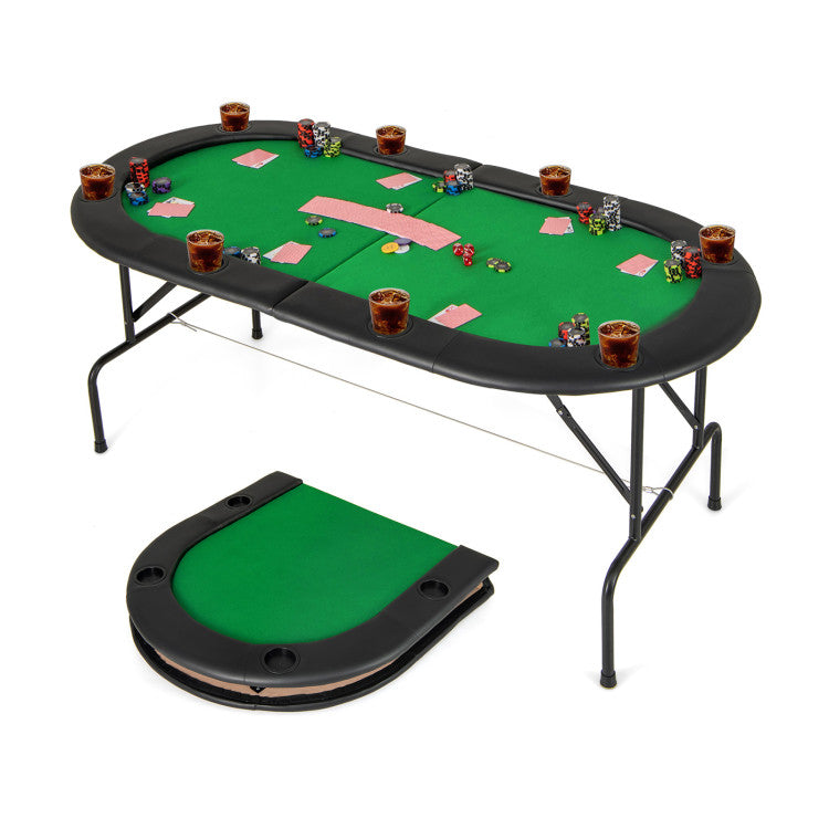 Game Room 8 Players Texas Holdem Foldable Poker Table