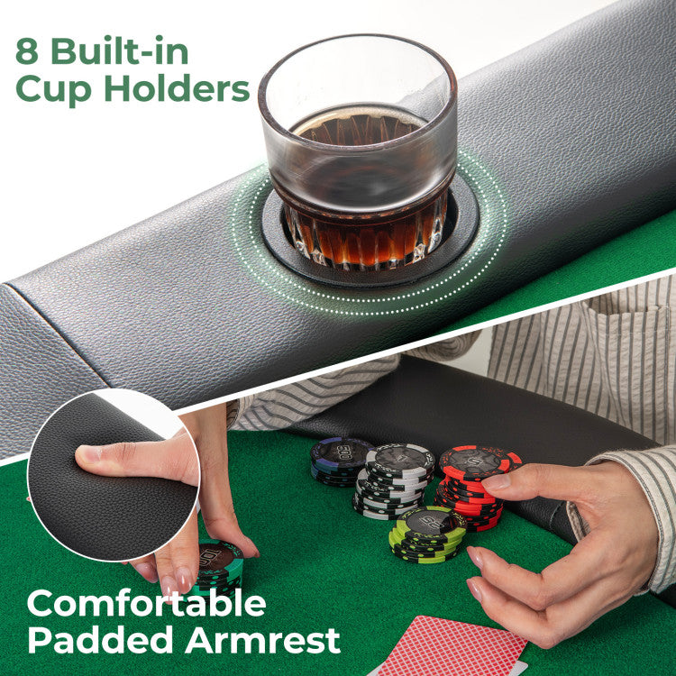 Game Room 8 Players Texas Holdem Foldable Poker Table