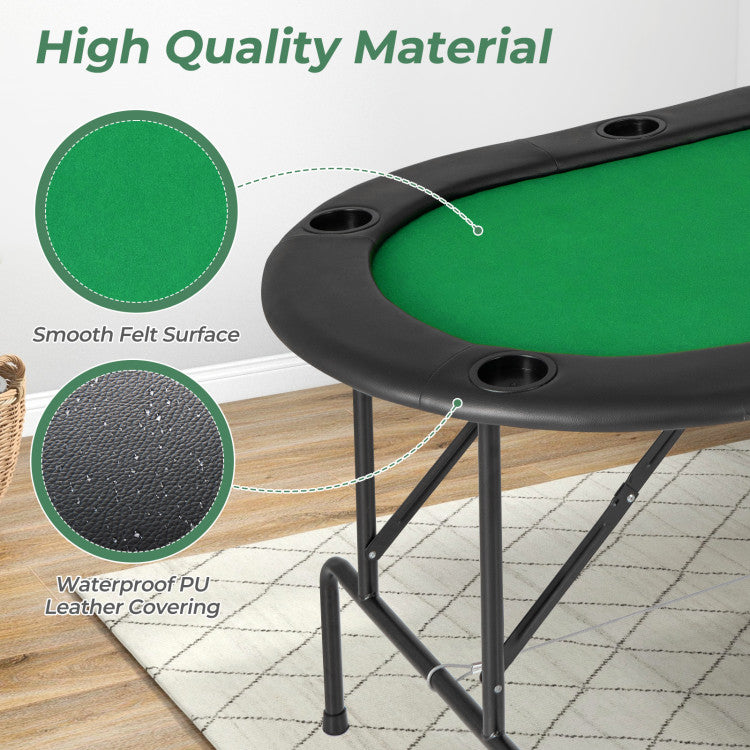 Game Room 8 Players Texas Holdem Foldable Poker Table