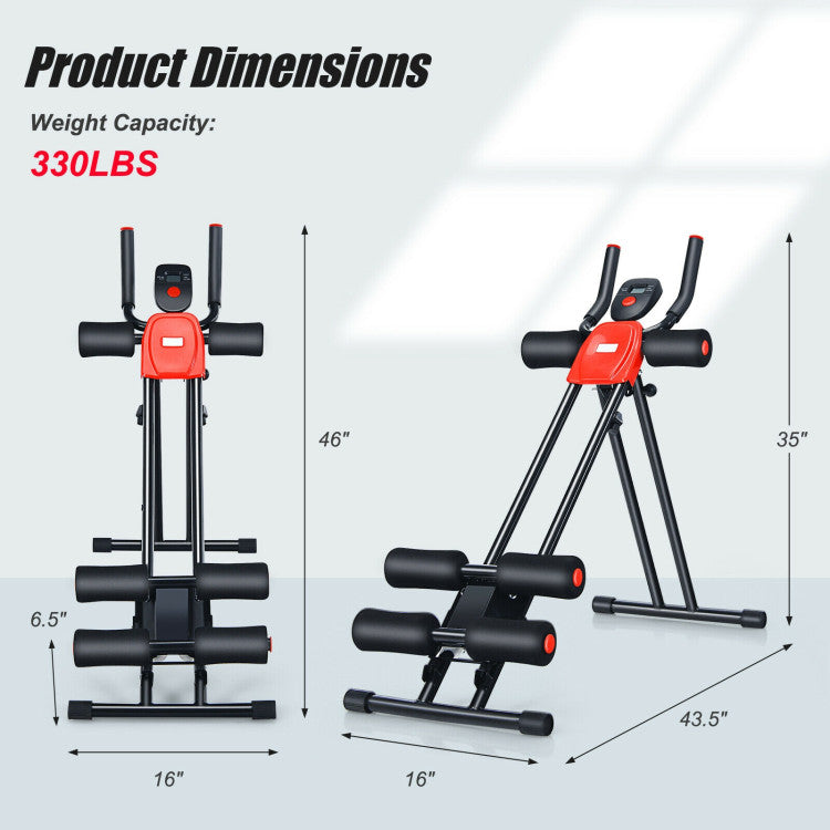 Fitness Foldable Adjustable Core Abdominal Trainer with 3 Adjustable Resistance and LCD Display
