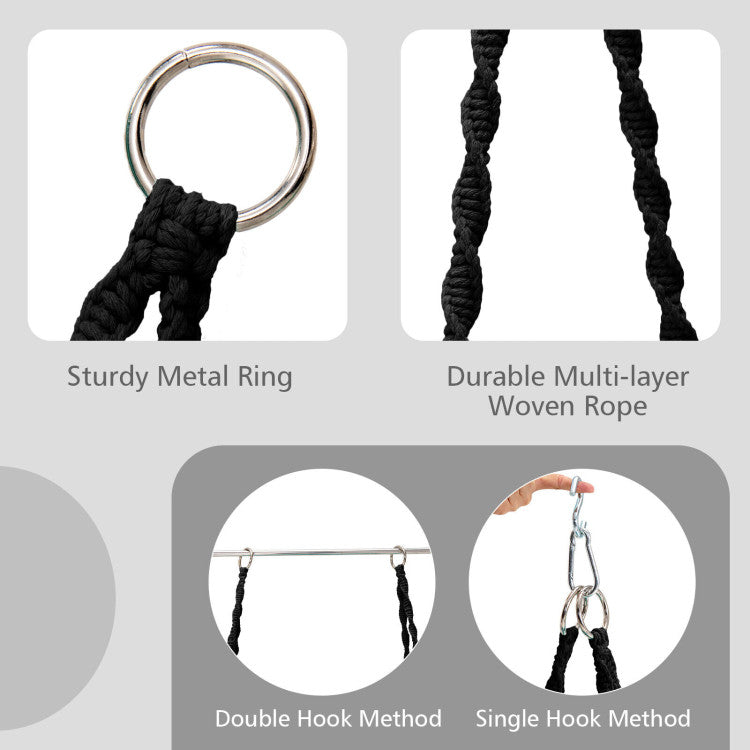 Outdoor Cushioned Hammock Swing Chair with Hanging Kit