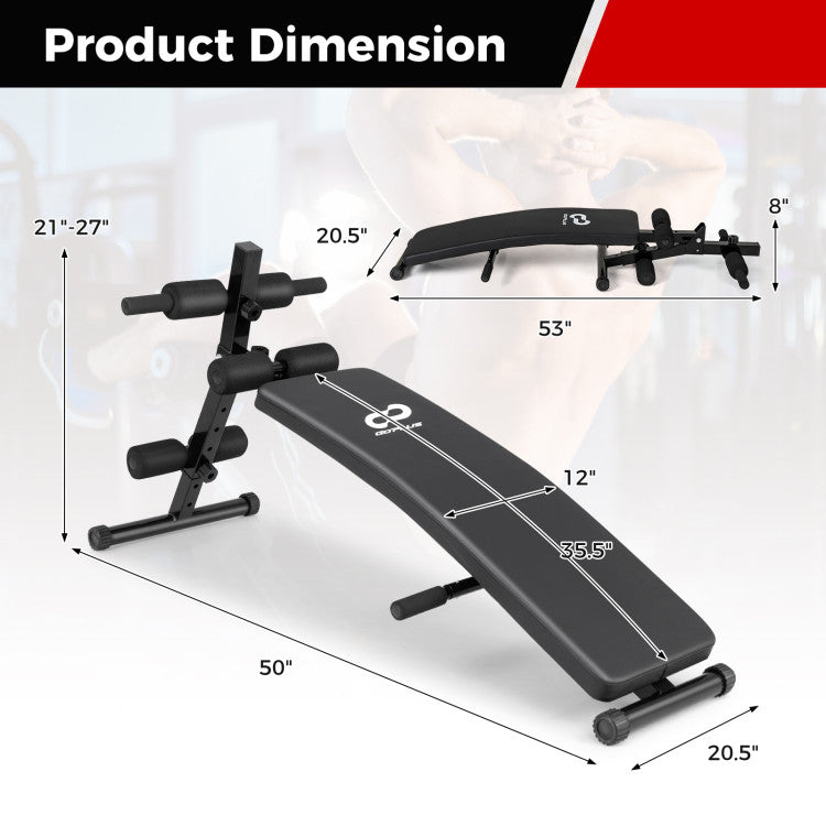 Fitness Adjustable Decline Sit Up Bench for Exercise