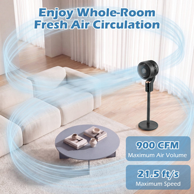 Appliance Compact Oscillating Standing Fan with 70° Oscillation and 90° Tilt for Home Office