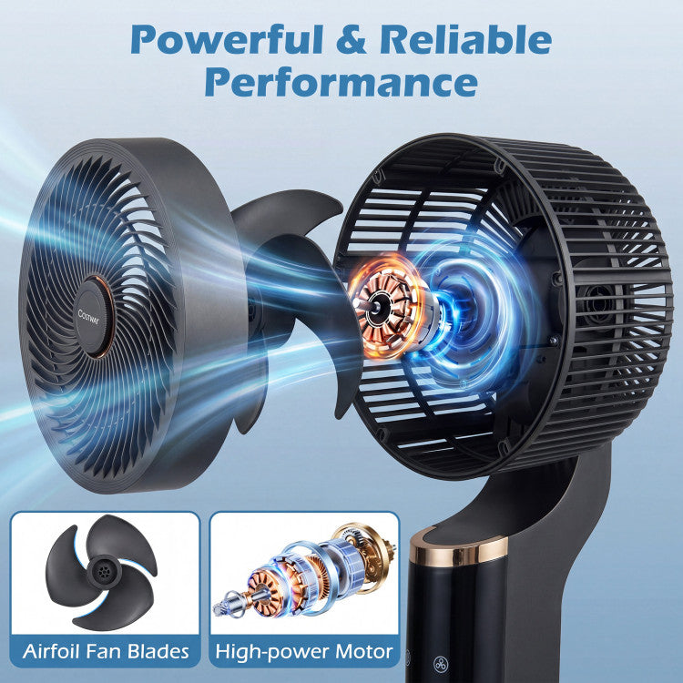 Appliance Compact Oscillating Standing Fan with 70° Oscillation and 90° Tilt for Home Office