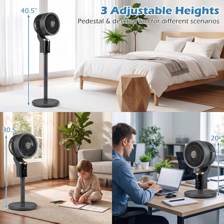 Appliance Compact Oscillating Standing Fan with 70° Oscillation and 90° Tilt for Home Office
