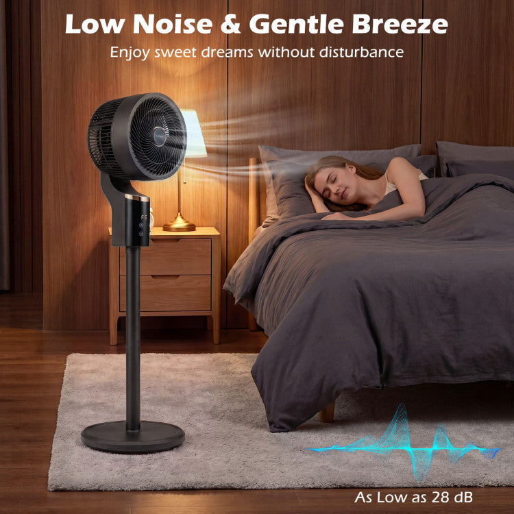 Appliance Compact Oscillating Standing Fan with 70° Oscillation and 90° Tilt for Home Office