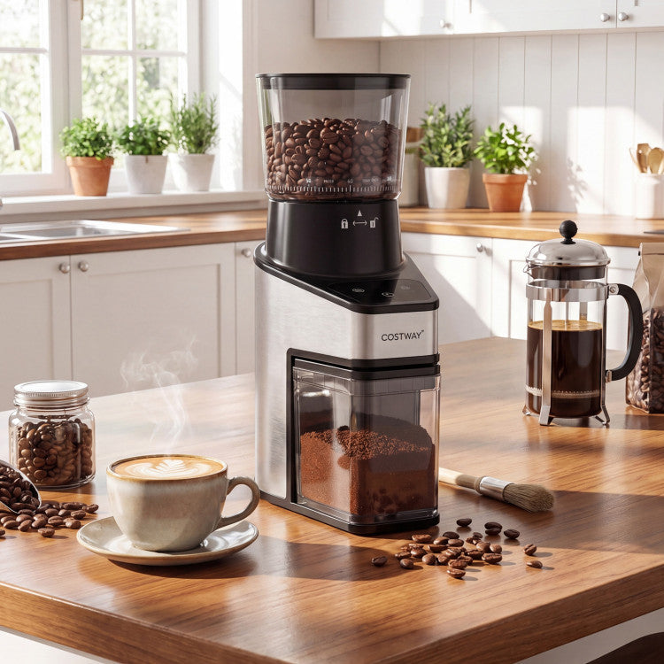 Appliance Conical Burr Coffee Grinder with 60 Precise Grinding Settings and Digital Display